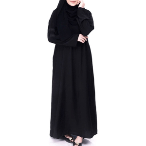 Ropa Islámica de Poliéster a la Moda para Adultos, Vestido Musulmán Tradicional para Mujer, Abaya Larga con Nuevo Diseño, Vestido Musulmán Teñido de Negro 2023 - Product Image 2