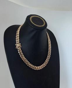 โซ่ VVS1เหลี่ยมเพชร12มม. สีทองขาว14K ประดับด้วย925เงินสเตอร์ลิงเครื่องทดสอบเพชร - Product Image 2