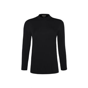Blusa Negra de Punto con Estampado para Uso Casual en Primavera y Otoño - Product Image 1