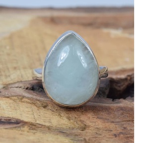 Bague en forme de poire aigue-marine naturelle en argent sterling 925 faite à la main bijoux en pierres précieuses élégantes pierre de naissance de mars cadeau de Noël - Product Image 3
