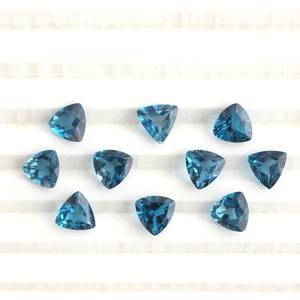Joyería personalizada hecha a mano calibrada Topacio Azul Londres Natural 6mm trillón facetado piedras sueltas de alta calidad para pendientes y anillos - Product Image 6