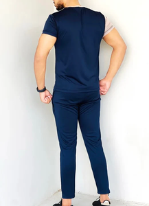 Conjunto Deportivo de Último Diseño con Estampado Geométrico, Camiseta de Manga Corta y Pantalones Ajustados para Gimnasio, Conjunto Deportivo para Hombre de Ako - Product Image 2