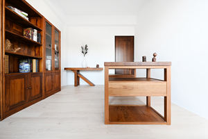 Bibliothèques modernes en teck du sud-ouest avec 2 portes et 2 étagères pour le salon, meubles de maison - Product Image 4