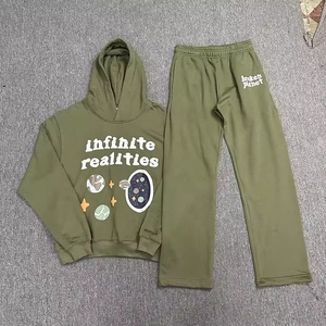 Conjunto de chándal unisex con estampado de soplo y pantalones de chándal de algodón de gran tamaño para hombre - Product Image 6