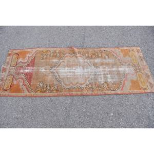 Alfombra clásica de lana de retazos Beige naranja, pasillo Rectangular turco de 2,3x6 pies para entrada, sala de estar, alfombras de noche con respaldo de látex - Product Image 3