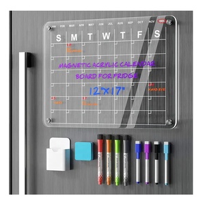 Pizarra acrílica de borrado en seco magnética para <span class=keywords><strong>nevera</strong></span> personalizada al por mayor, opciones de impresión digital multicolor, <span class=keywords><strong>calendario</strong></span> mensual/Diario - Product Image 1