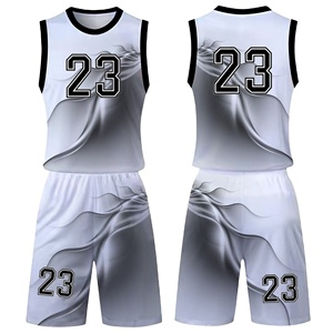 Ensembles d'uniformes de basketball sans manches personnalisés imprimés par transfert thermique, 100 % polyester, maillots de sport d'équipe toutes saisons, Pakistan - Product Image 2