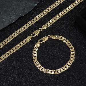 Conjunto de Collar y Pulsera de Oro Real de 14K Chapado en Oro de Alta Calidad al por Mayor de Fábrica - Product Image 2