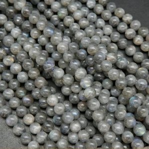 Perles en gros Beadsnfashion, perles rondes en pierre de labradorite de 4 mm, grises, pour la fabrication de bijoux DIY, bracelets, colliers, boucles d'oreilles - Product Image 1