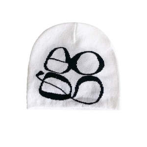 Bonnet en tricot graphique unisexe, bonnet d'hiver chaud, design jacquard, logo personnalisé, casquettes tendance Y2K avec motif de camouflage de dessin animé - Product Image 4