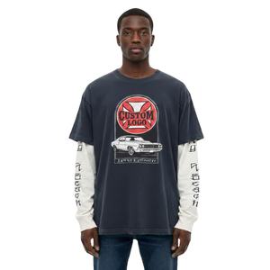 Camiseta de Manga Larga de Doble Capa de Alta Calidad, Estilo Urbano, con Estampado, para Hombre - Product Image 1