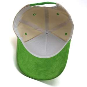 Casquette de baseball à 5 panneaux de haute qualité avec logo brodé personnalisé bicolore et visière en daim, vente en gros - Product Image 6