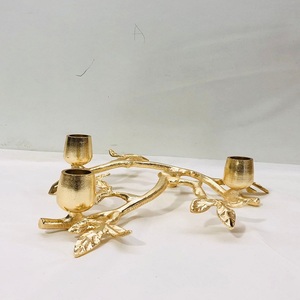 Bougeoir en verre plaqué or avec logo personnalisé et motif de fleur du Ramadan Support en aluminium sans flamme pour l'éclairage de la maison - Product Image 5