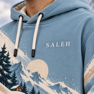 Christmas Inspired Embroidered Printed Custom Hoodies Winter Pullover Sweatshirt 100%Cotton Fleece Unisex OEM Wholesale Clothing - Product Image 5