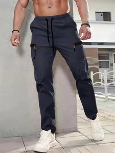 กางเกงวิ่งของผู้ชายผ้าคอตตอนออร์แกนิก100% แห้งเร็วใหม่กางเกงผู้ชายน้ำหนักเบามีกระเป๋าคุณภาพสูง - Product Image 5