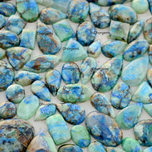 Lote de cabujón de azurita suelta natural, mezcla de formas, venta al por mayor, cristales a granel, diseño de piedras preciosas, azurita en cuarzo, cabujones de tamaño libre - Product Image 6