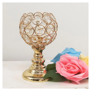 Bougeoirs en métal pour décoration de mariage tige argentée et dorée bougeoirs en cristal pour décoration d'hôtel familial - Product Image 2