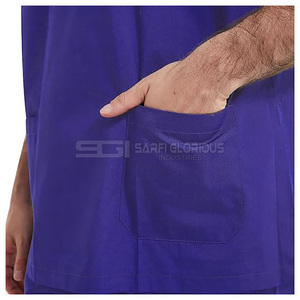 Conjunto de Uniformes Médicos Personalizados para Hombre, Transpirables, con Cuello en V, Manga Corta, Parte Superior y Pantalones, Uniforme de Enfermero de Hospital, Ropa de Atención Médica OEM - Product Image 4