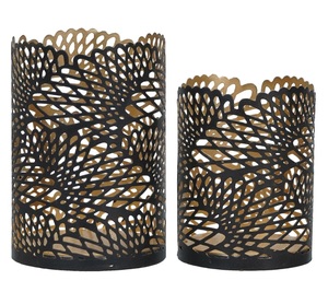 Impressionnant qualité moderne luxe argent métal Design attrayant porte-lumière de thé votif bougeoir réutilisable noir fini maison - Product Image 1