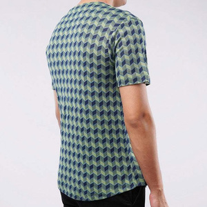 Camiseta de peso pesado personalizada para hombre, camisetas de gran tamaño con estampado completo de estilo callejero Vintage de longitud corta con Cuello clásico para hombre - Product Image 3