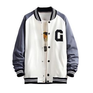 Mens Fashionable 100% Wool Varsity Jacket Stand Collar Patchwork Winter Hip Hop <b>Street</b> Casual Outerwear OEM - Product Image 5