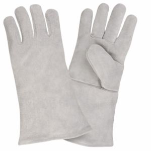 Guantes de cuero dividido de piel de vaca de alto rendimiento Destreza de larga duración Pulgar recto ignífugo liso - Product Image 6