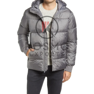 เสื้อแจ็คเก็ตพัฟเฟอร์ฤดูหนาวคุณภาพสูงสำหรับผู้ชาย ดีไซน์ใหม่ทันสมัย มีฮู้ด โลโก้ด้านหน้า บริการ OEM - Product Image 1