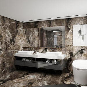 لوح حائط 4 من SPC بتصميم عصري مقاوم للماء ، جدار خلفية رخامية صامتة مانعة للإنزلاق للفيلا وغرف النوم - Product Image 3