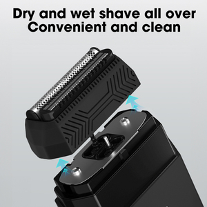 Rasoir électrique pour visage d'<span class=keywords><strong>homme</strong></span>, rasoir de voyage compact à double lame flottante et lames de peigne, tondeuse étanche pour barbe - Product Image 5