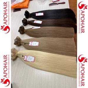 Vente en gros d'extensions de cheveux de trame russe à cuticule alignée à la machine haut de gamme Super Double Drawn Type de cheveux chinois de style vague naturelle - Product Image 4