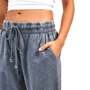 Ropa de calle con logotipo personalizado para mujer, Jogger lavado ácido, de algodón pesado, Vintage, pierna ancha, holgado, lavado ácido, Jogger para mujer - Product Image 4