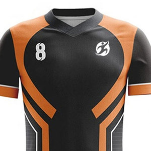 Conjunto de Entrenamiento de Fútbol para Adultos, Embalaje Personalizado, Camisetas con Estampado por Transferencia de Calor, Secado Rápido, 100% Poliéster, Nombre del Equipo Personalizado, Cuello en V - Product Image 4