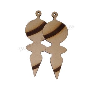 Premium MDF tallado árbol de Navidad decoración conjunto de 2 adornos artísticos diseño personalizado para Navidad Año Nuevo vacaciones pantalla - Product Image 3