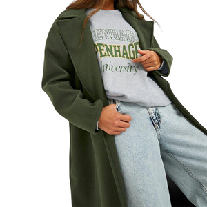Manteau d'hiver élégant de haute qualité en laine mélangée respirante écologique vert olive long pour femmes pour la mode de tous les jours - Product Image 2