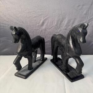 Exhibición de caballo de mármol italiano hecha a mano de primera calidad elegante patrón de animales negros exhibición de oficina de lujo acento para el hogar artículo de Regalo perfecto - Product Image 3