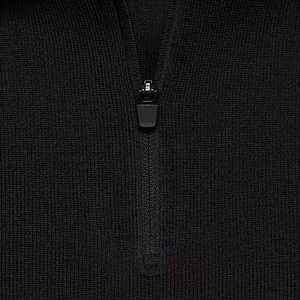 เสื้อเจอร์ซีย์ผ้าฝ้ายเนื้อนุ่ม ระบายอากาศ แห้งเร็ว สีพื้น ซิป ¼ สำหรับผู้ชาย ไซส์ใหญ่ - Product Image 3