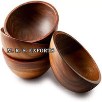 Bol en bois fait main de qualité standard pour bol de service d'ustensiles de cuisine à taille personnalisée de l'exportateur indien par M R S EXPORTS