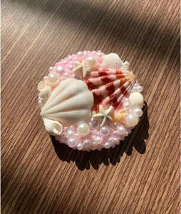 Espejo Redondo Pequeño de Concha Marina Hecho a Mano en Vietnam, Adorno de Concha Marina - Product Image 6