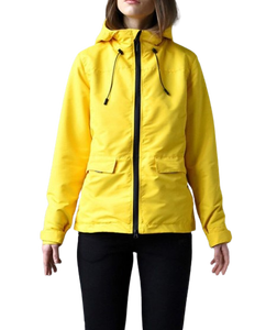 Chaqueta cortavientos de nailon impermeable y resistente al viento para mujer de alta calidad personalizada OEM, chaqueta informal con cremallera transpirable de talla grande para otoño - Product Image 1