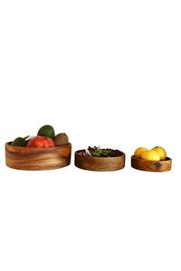 <b>Set</b> of 3 Wooden <b>Bowls</b> Acacia Candle Wooden Snack Carved Wooden <b>Bowl</b> Home Gift - Product Image 4