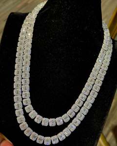 จี้เพชรโมอิสซาไนต์ VVS เงินแท้ 925 ขนาด 18 มม. ความยาว 22 นิ้ว ทองคำขาว 14K ทรงปรินเซสคัท สไตล์ฮิปฮอป สำหรับทั้งชายและหญิง รับรองโดย IGI - Product Image 6