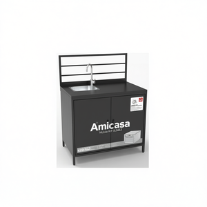 Cocina Exterior Amicasa KONNECT Antracita Móvil KIT GL8453 Base de 100cm con 2 Puertas Abatibles Izquierda Fregadero 100cm Base de 100cm con 2 Puertas Abatibles Izquierda - Product Image 3