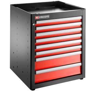 Gabinete de Herramientas Facom de Base Simple con 8 Cajones Rojos - Product Image 1