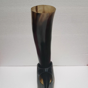 Cuerno para Beber de Cuerno de Buey Ecológico de Lujo, Estilo Animal Auténtico, Decorado con Borde de Metal Pulido - Product Image 3