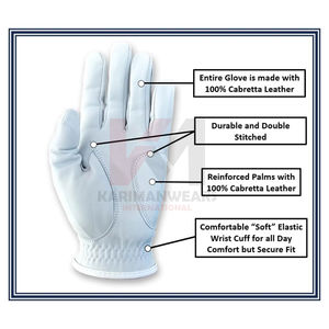 Gant de golf en cuir de cabretta américain de qualité supérieure, ajustement universel, rouge, peau de mouton, qualité supérieure, performance de préhension optimale, meilleure qualité - Product Image 4