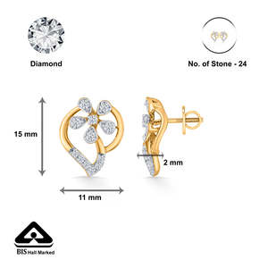Pendientes de Diamantes con Perno de Oro Petal Symphony para Mujer - Product Image 6