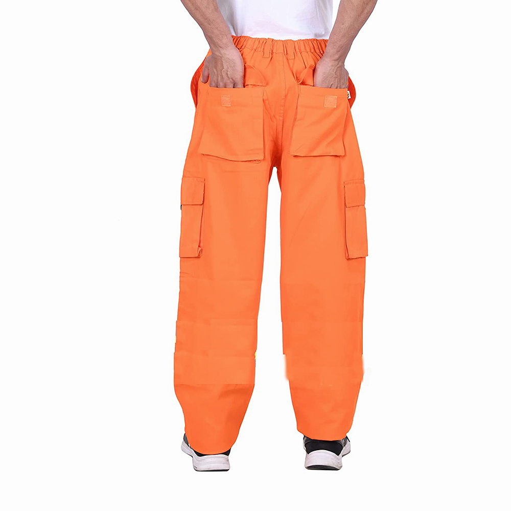 Orange Cargo Pants with Pockets - Versatile Workwear