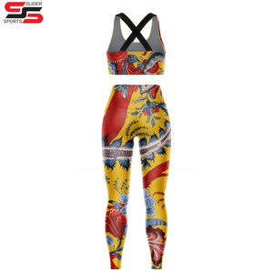 Soutien-gorge et legging de gym respirants imprimés par sublimation Ensemble de yoga fabriqué au Pakistan - Product Image 5