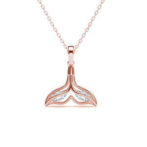 Colgante de Cola de Ballena Plateada en Cadena de Aleación de Zinc con Baño de Rodio, Acero Inoxidable Moderno con Perla, Joyería de Regalo - Product Image 1