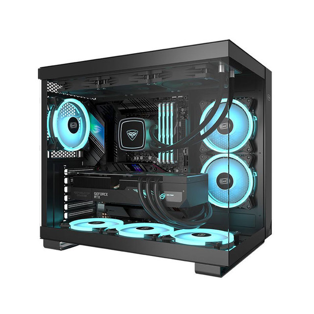 PCCOOLE C3 T500 WH Sea View Room Full Tower PC Case No Column Quick Release Structure Support Type-C Interface ATX in Stock